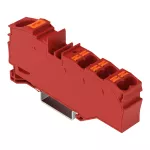 Złączka rozgałęźna z przyciskami 1 x 16 mm² / 6 x 4 mm²; czerwony