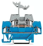 Złączka dwupiętrowa przelotowa/przelotowa, niebiesko/szara 280-523