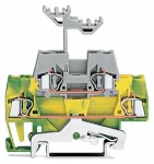 Złączka dwupiętrowa PE/przelotowa, żółto-zielono/szara