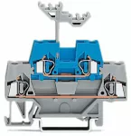 Złączka dwupiętrowa przelotowa/przelotowa, szaro/niebieska 280-533