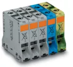 Zestaw do układów trójfazowych ze złączkami silnoprądowymi 95 mm², szary/niebieski/żółto-zielony