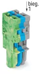 1-przewodowe gniazdo; CAGE CLAMP®; 4 mm²; raster 5 mm; 3-bieg.; Wypust kodujący; 4,00 mm²; szary/niebieski/żółto-zielony