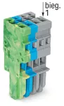 1-przewodowe gniazdo; CAGE CLAMP®; 4 mm²; raster 5 mm; 4-bieg.; Wypust kodujący; 4,00 mm²; szary/niebieski/żółto-zielony