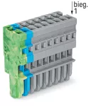 1-przewodowe gniazdo; CAGE CLAMP®; 4 mm²; raster 5 mm; 9-bieg.; Wypust kodujący; 4,00 mm²; szary/niebieski/żółto-zielony