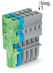 1-przewodowe gniazdo; CAGE CLAMP®; 4 mm²; raster 5 mm; 6-bieg.; Wypust kodujący; 4,00 mm²; szary/niebieski/żółto-zielony