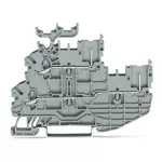 Dwupiętrowa złączka 1-przewodowa/1-pinow przelotowa/przelotowa, szara