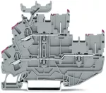 Dwupiętrowa złączka 2-przewodowa/2-pinow 2-przewodowa/2-pinowa złączka przelotowa, szara 2022-2208