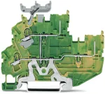 Dwupiętrowa złączka 2-przewodowa/2-pinow 2-przewodowa/2-pinowa złączka PE, żółto-zielona 2022-2237/427-000