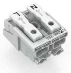 Złączka zasilająca przyciski: od strony zewn., biała 294-4012