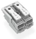 Złączka zasilająca przyciski: od strony zewn., biała 294-4072