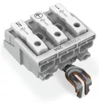 Złączka zasilająca przyciski: od strony zewn., biała 294-5253