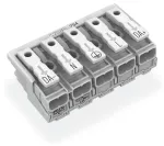 Złączka zasilająca przyciski: od strony zewn., biała 294-5075