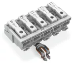 Złączka zasilająca przyciski: od strony zewn., biała 294-5315