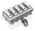 Złączka zasilająca przyciski: od strony zewn., biała 294-5355