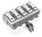 Złączka zasilająca przyciski: od strony zewn., biała 294-5375