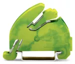 Wspornik szyny zbiorczej PE z bezpośrednim połączeniem z szyną TS 35, żółto-zielony