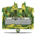 2-przewodowa złączka przelotowa mini; Z otworem montażowym 2,5 mm², żółto-zielony 2052-317