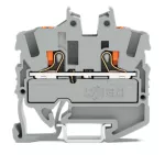 2-przewodowa złączka przelotowa mini; z przyciskiem 2,5 mm², szara 2252-1201