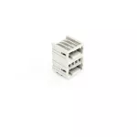 Wtyk dwupiętrowy THT 1.0 x 1.0 mm solder pin konstrukcja kątowa, jasnoszary 734-404