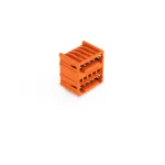 Wtyk dwupiętrowy THT Pin lutowniczy 1,0 x 1,0 mm konstrukcja kątowa, pomarańczowy 734-435