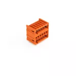 Wtyk dwupiętrowy THT Pin lutowniczy 1,0 x 1,0 mm konstrukcja kątowa, pomarańczowy 734-436