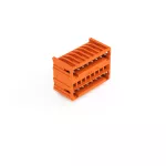 Wtyk dwupiętrowy THT Pin lutowniczy 1,0 x 1,0 mm konstrukcja kątowa, pomarańczowy 734-438