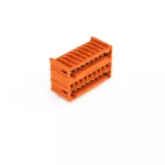 Wtyk dwupiętrowy THT Pin lutowniczy 1,0 x 1,0 mm konstrukcja kątowa, pomarańczowy 734-439