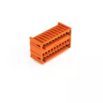 Wtyk dwupiętrowy THT Pin lutowniczy 1,0 x 1,0 mm konstrukcja kątowa, pomarańczowy 734-440