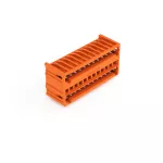 Wtyk dwupiętrowy THT Pin lutowniczy 1,0 x 1,0 mm konstrukcja kątowa, pomarańczowy 734-442/001-000