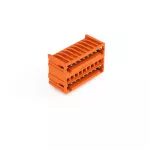 Wtyk dwupiętrowy THT Pin lutowniczy 1,0 x 1,0 mm konstrukcja kątowa, pomarańczowy 734-439/001-000