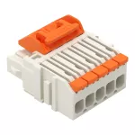 1-przewodowe gniazdo; dźwignia; Push-in CAGE CLAMP®; 1,5 mm²; Raster 3,5 mm; 5-bieg.; 100% ochrony przed błędnym wetknięciem; środkowy zaczep ryglujący; 1,50 mm²; jasnoszary