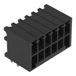 Wtyk THT, 2-rzędowy Pin lutowniczy 0,8 x 0,8 mm konstrukcja kątowa, czarny 713-1426