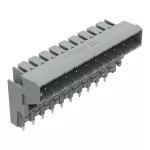 Wtyk podwyższony THT Pin lutowniczy 1,0 x 1,0 mm konstrukcja kątowa, szary 232-340