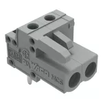 Gniazdo THT Pin lutowniczy 0,6 x 1,0 mm konstrukcja kątowa, szare 232-232