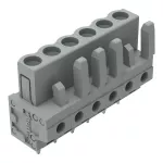 Gniazdo THT Pin lutowniczy 0,6 x 1,0 mm konstrukcja prosta, szare 232-136