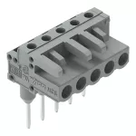 Gniazda do złączek listwowych Piny 0,6 x 1 mm konstrukcja kątowa, szara 232-235/005-000