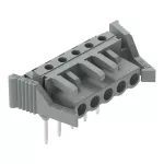 Gniazda do złączek listwowych Piny 0,6 x 1 mm konstrukcja kątowa, szara 232-235/005-000/039-000