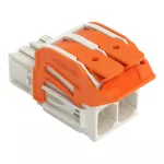 1-przewodowe gniazdo; dźwignia; Push-in CAGE CLAMP®; 16 mm²; raster 10,16 mm; 2-bieg.; 100% ochrony przed błędnym wetknięciem; środkowy zaczep ryglujący; zestyki posrebrzane; 16,00 mm²; jasnoszary