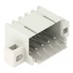 Wtyk THR; pin lutowniczy Ø 1 mm; konstrukcja kątowa; kołnierz mocujący; Raster 3,5 mm; 5-bieg.; jasnoszary