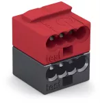 Złączka nasadzana 4-przewodowa do pojedyńczych pinów lutowniczych, ciemnoszaro/czerwona