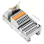 Moduł przejściowy do oprzewodowania systemowego; wielowtyki zgodnie z DIN 41651; wtyk; 10-bieg.; 8-kanałowe wejście lub wyjście dwustanowe