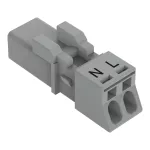 Wtyk 2-bieg., szary 890-252/060-000