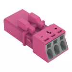Wtyk 3-bieg., różowy 890-293/082-000