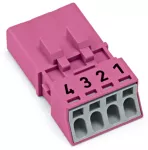 Wtyk 4-bieg., różowy 890-294