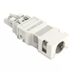 Gniazdo z obudową odciążającą przewody 2-bieg., białe 770-122/041-000