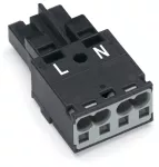 Gniazdo 2-bieg., czarne 770-202