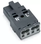 Wtyk 2-bieg., ciemnoszary