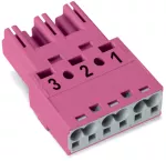 Wtyk 3-bieg., różowy 770-293