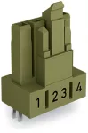 Gniazdo do płytek drukowanych konstrukcja prosta 4-bieg., jasnozielony