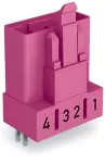 Wtyk do płytek drukowanych konstrukcja prosta 4-bieg., różowy 890-894